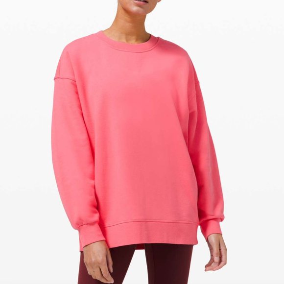lululemon athletica Tops - Lululemon Perfectly Oversized Crew, Guava Pink